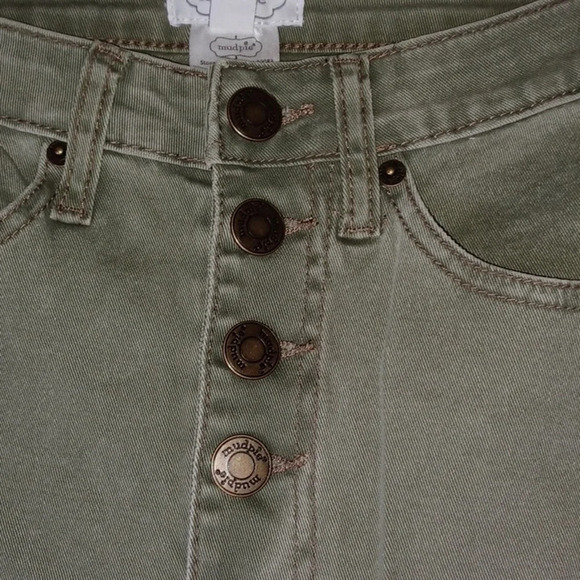 Mud Pie button fly skinny raw hem jeans - Picture 6 of 8